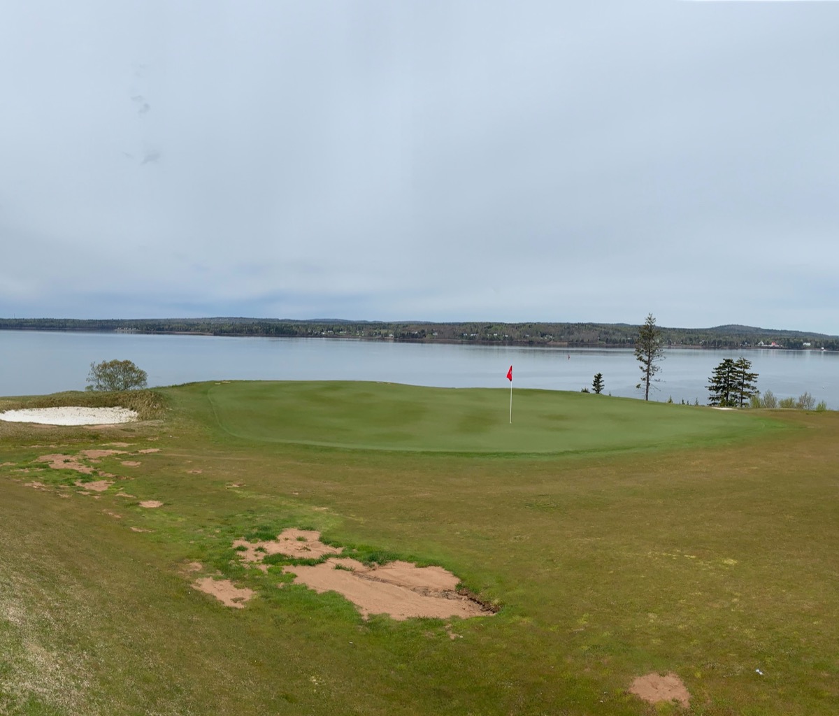 Washout beside 11 green before repair
