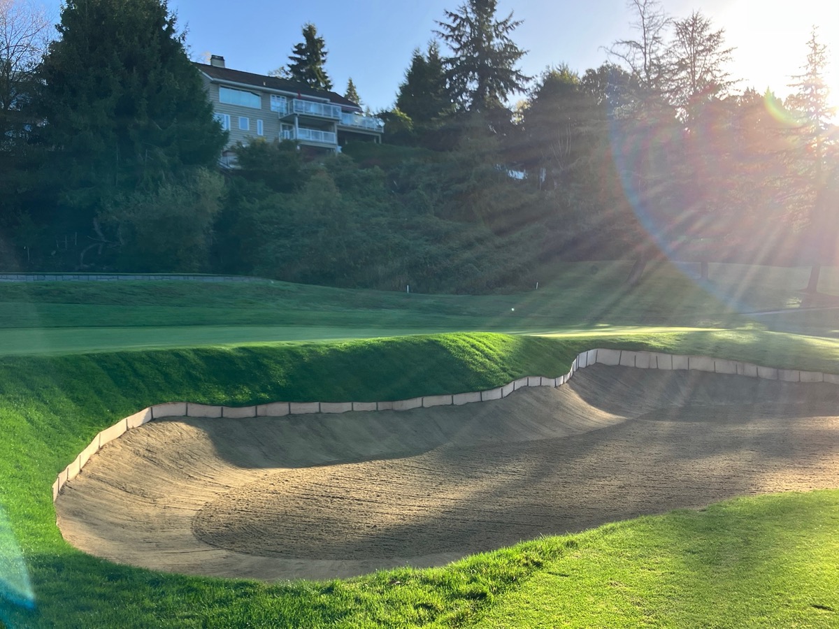 Rebuilt bunker face after renovation