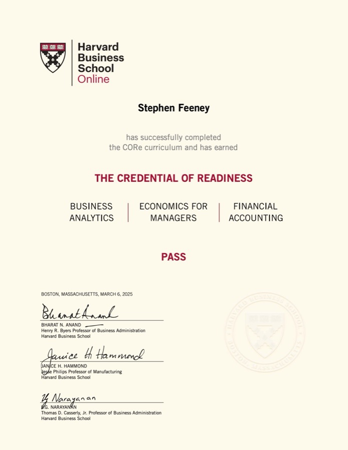 Harvard Business School Online CORe credential